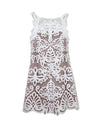 White Crochet Short Summer Dress - BEYAZURA.COM