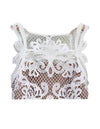 White Crochet Short Summer Dress - BEYAZURA.COM