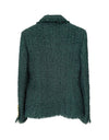 Green Gold Button Tweed Blazer - BEYAZURA.COM