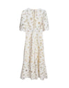 White Flower Embroidery Long Dress - BEYAZURA.COM