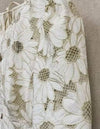 White Flower Embroidery Long Dress - BEYAZURA.COM