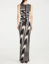 Abstract Pattern Knit Long Dress - BEYAZURA.COM