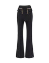 High Waisted Flared Trousers With Chains - BEYAZURA.COM