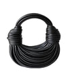 Noodle Rope Knotted Hobo Handbag In Black - BEYAZURA.COM