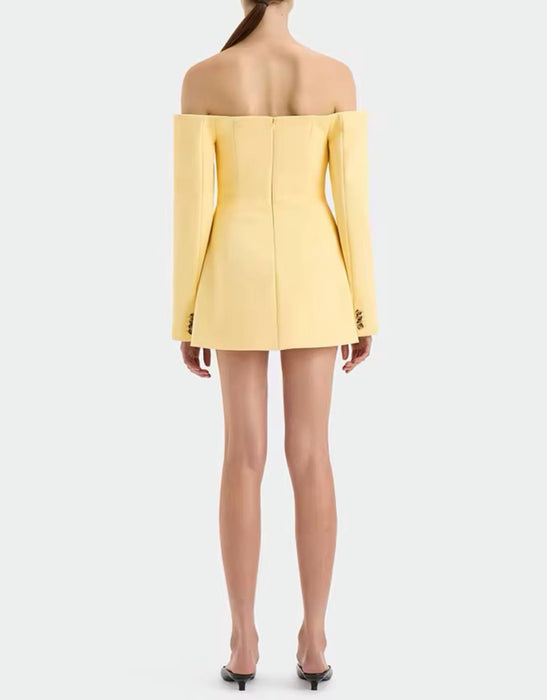 Sexy Off Shoulder Blazer Dress - BEYAZURA.COM