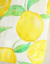 Lemon Print Yellow Mini Linen Dress - BEYAZURA.COM