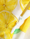 Lemon Print Yellow Mini Linen Dress - BEYAZURA.COM