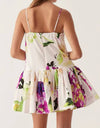 Loose Flared Ruffle Short Dress - BEYAZURA.COM