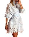 

Lace Short Shirt Dress - BEYAZURA.COM