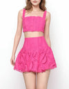 

Cropped Top Set With Flared Short Skirt - BEYAZURA.COM