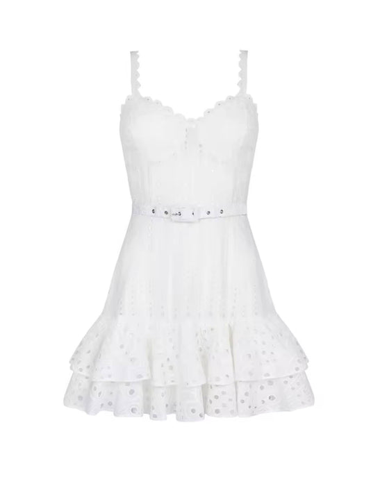 

Ruffle Short Embroidery Summer Dress - BEYAZURA.COM