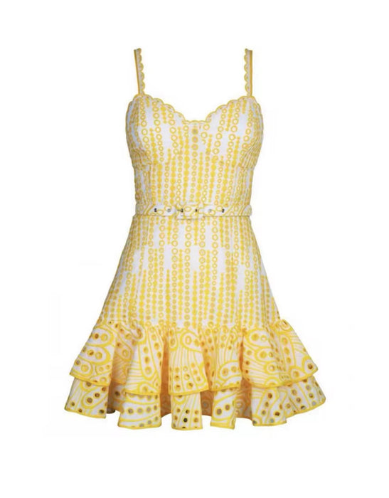 

Ruffle Short Embroidery Summer Dress - BEYAZURA.COM