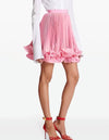 

Pink Flowy Short Jersey Skirt - BEYAZURA.COM