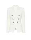 
White Cotton Slim Women’s Blazer - BEYAZURA.COM