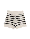 

Knit Striped Micro Shorts With Matching Sweater - BEYAZURA.COM