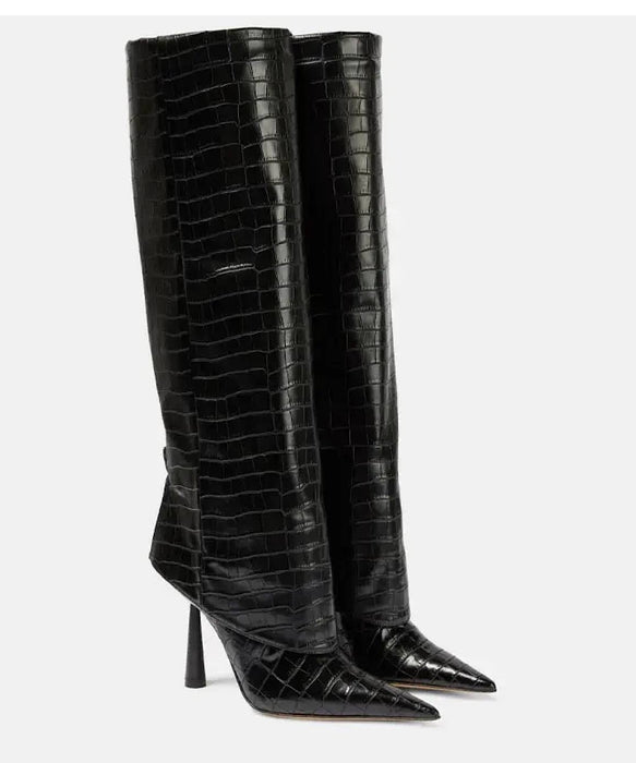 Thin High Heel Below The Knee Pointy Toe Boots