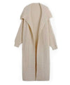 Oversized Mid Length Knitted Cardigan - BEYAZURA.COM