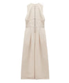 Zipper Neck Line Long A-Line Skirt Dress - Beyazura.com
