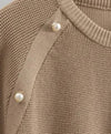 Pearl Button Pants With Sweatshirt Knit Set - BEYAZURA.COM