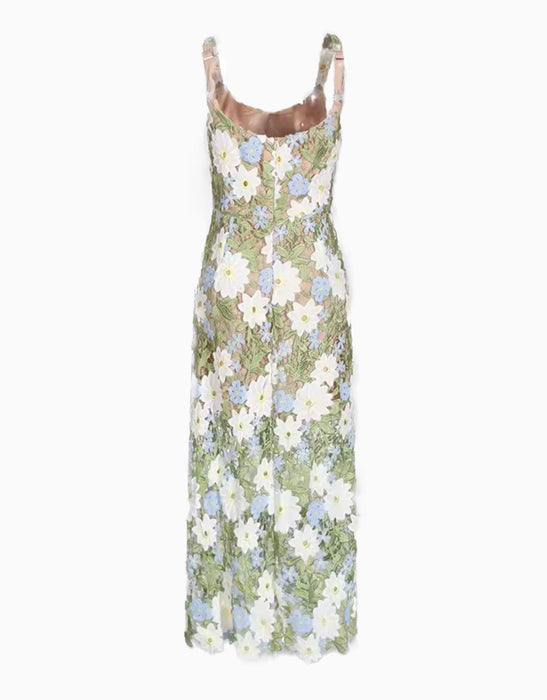 Flower Appliqué Summer Dress