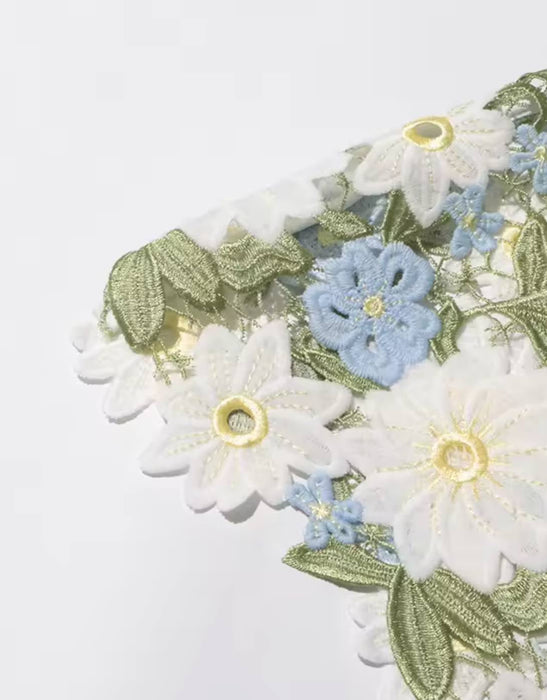 Flower Appliqué Summer Dress