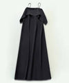 Square Flared Silky Long Dress - BEYAZURA.COM