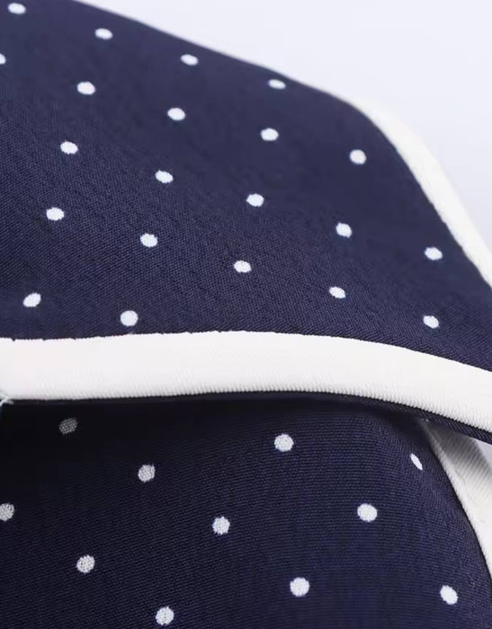 Polka Dot Long Button Down Shirt Dress