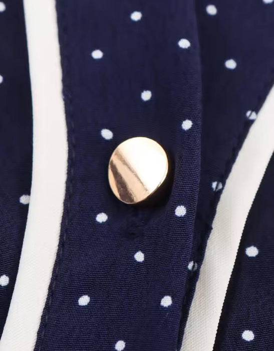 Polka Dot Long Button Down Shirt Dress