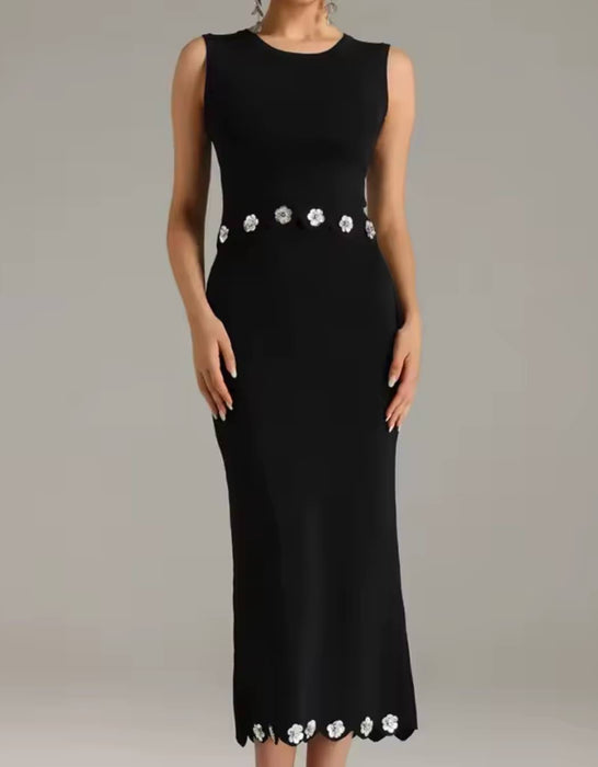Short Top With Long Skirt Set In Black