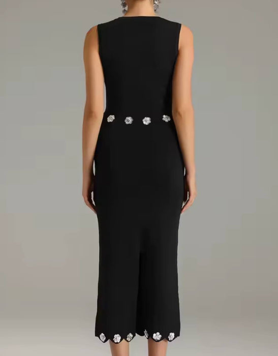 Short Top With Long Skirt Set In Black
