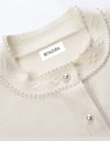 Pearl Embroidered Beige Long Dress With Matching Cardigan