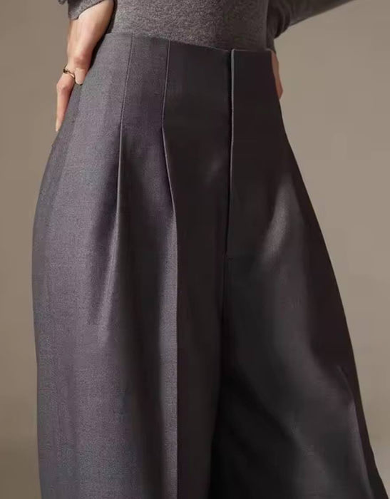 High Waist Wide Leg Suit Pants