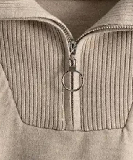Knit Sweater With Zip Up Turtleneck And Long Pants - BEYAZURA.COM