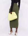 Army Green Rib Knit Skirt - BEYAZURA.COM