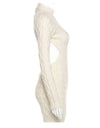 Backless Cable Knit Mini Dress - BEYAZURA.COM