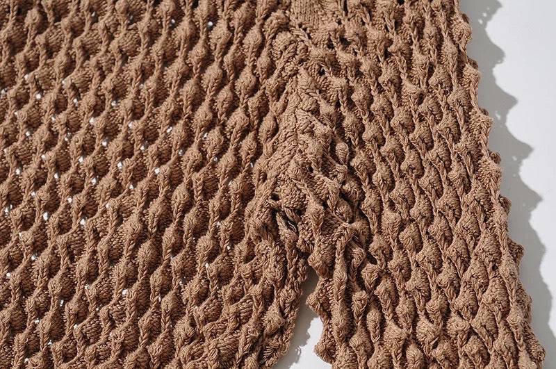Backless Hollow Out Knit Sweater - BEYAZURA.COM