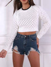 Backless Hollow Out Knit Sweater - BEYAZURA.COM