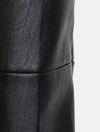 Black Faux Leather High Waisted Trousers - BEYAZURA.COM