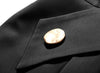 Black High Waisted Ruched Gold Button Shorts - BEYAZURA.COM