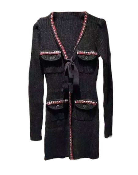 Black V Neck Slim Knit Dress - BEYAZURA.COM