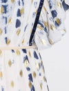 Blue Paint Stroke Print Layered Dress - BEYAZURA.COM