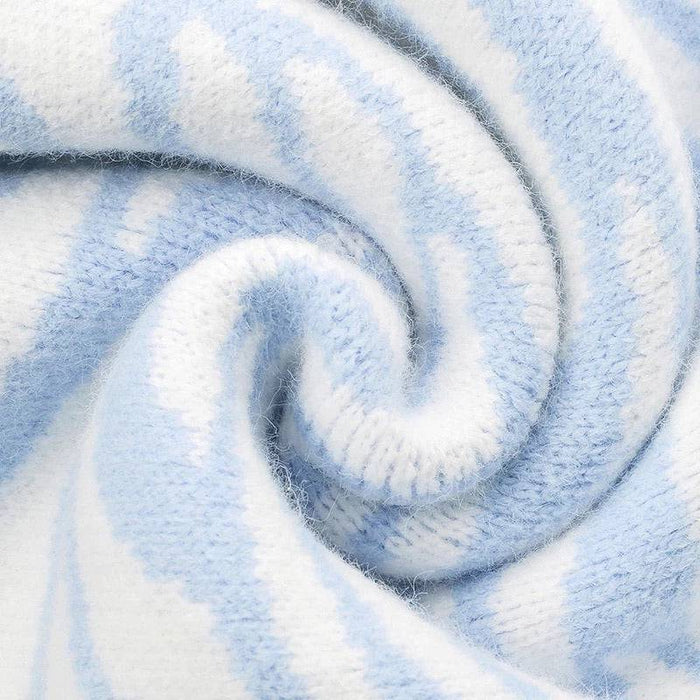Blue Zebra Print Sweater - BEYAZURA.COM