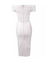 Bodycon Bandage Knitted Lined Midi Dress - BEYAZURA.COM