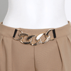 Brown Luxury Golden Chain Zippered Cargo Pants - BEYAZURA.COM