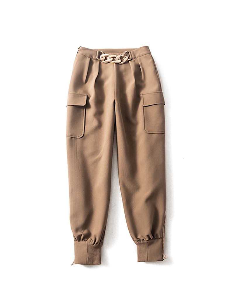 Maniere De Voir Cargo Pants with Frosted Chain | Cargo pants, Clothes  design, Pants
