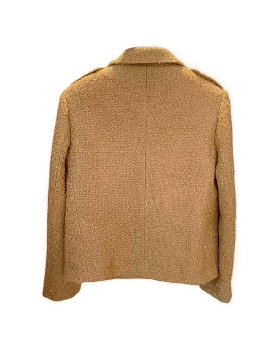 Brown Multi Pocket Tweed Jacket - BEYAZURA.COM