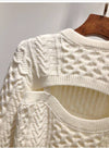 Cable Twist Braid Knit Two Piece Sweater - BEYAZURA.COM