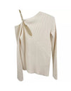 Chain Strapped Ribbed Knit Top - BEYAZURA.COM