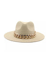 Chain Straw Summer Hat - BEYAZURA.COM