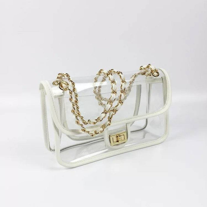 Clear Jelly Flap Handbag With Pearl Straps – AZURA THE LABEL